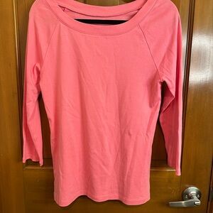 Talbots Pink Boat Neck 3/4 Sleeve Top size M